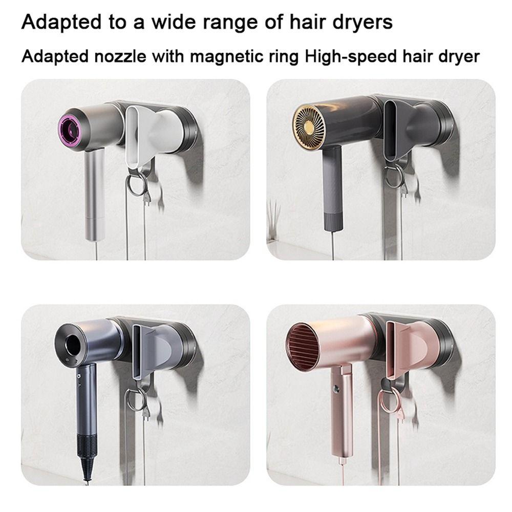 Wall Mounted Magnetic Hair Dryer Holder Non Perforated Hair Drier Storage Stand  Bathroom