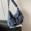 Women's Vintage Commuter Bag Large Capacity Denim Shoulder Bag