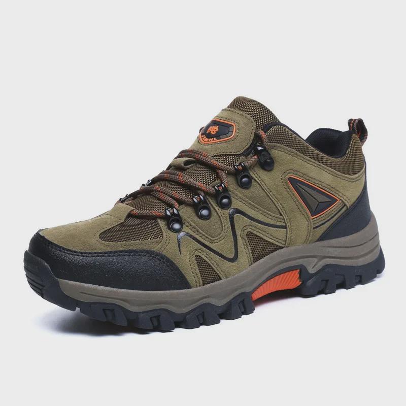 2021 Spring/Autumn Men's Low-Top Outdoor Hiking Shoes - Large Size Lace-Up for Off-Road Travel.