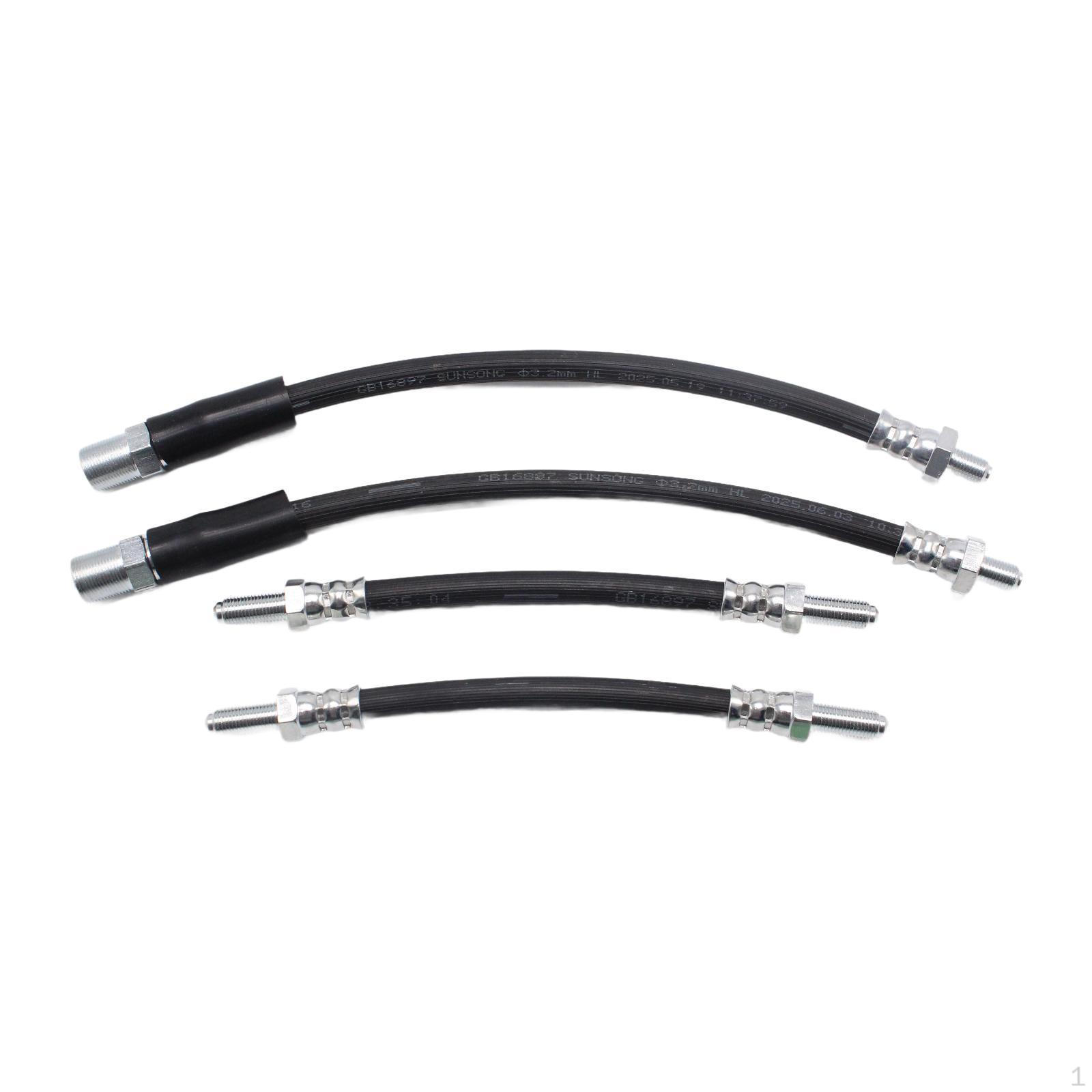 

4Pcs Brake Hoses Set Gbh249 Replacing Premium Wear Resistant Stable Performance Rubber Front