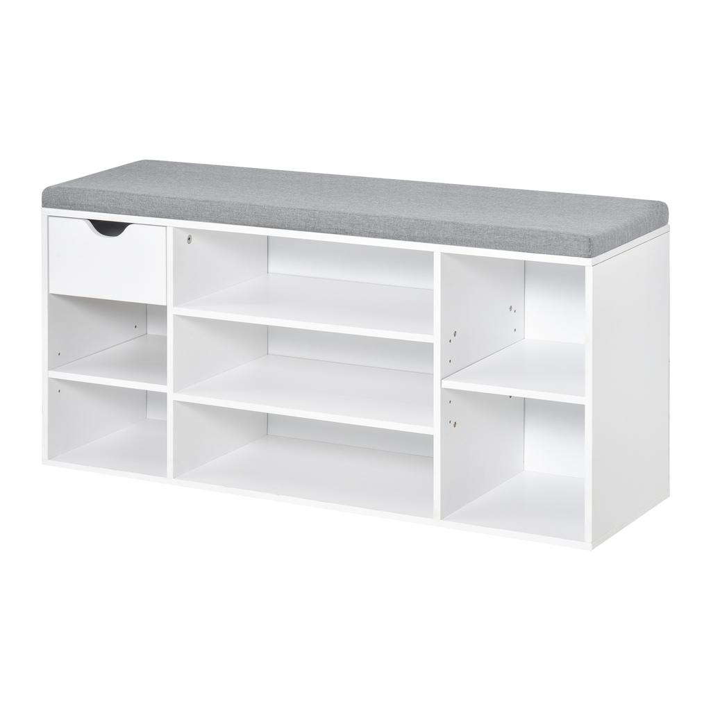 Shoe Storage Bench With Cushion White