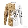 Fishing T Shirt for Men Summer Outdoor Fishing Apparel Sun Protective Long Sleeve 3D Printed Casual Tee UV Resistant Quick Dry