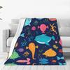 Cartoon Unterwasserwelt Aufdruck Decke für Sofa Reise Camping Wohnzimmer Büro Klimaanlage Decke für Alle Jahreszeiten Geschenke