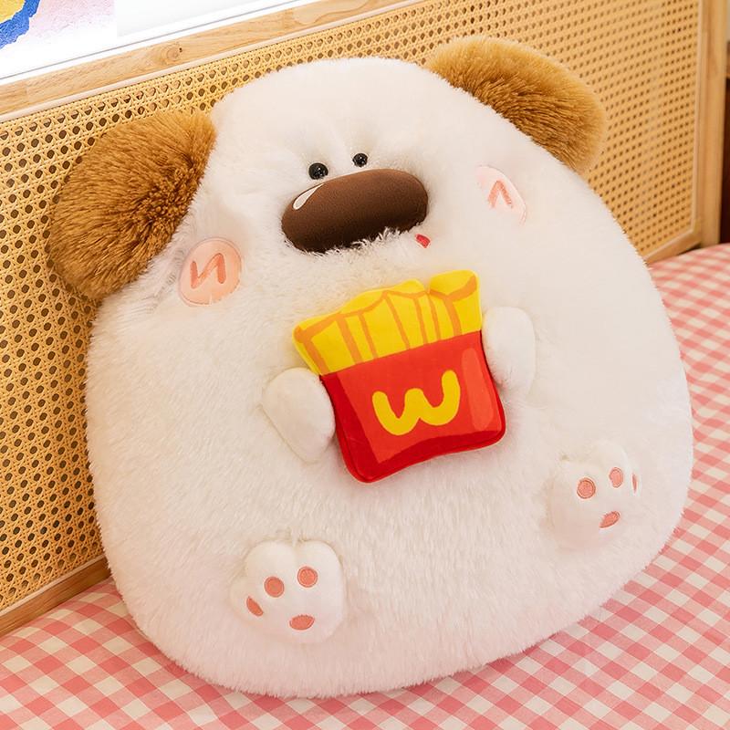 Cute Potato Chip Dog Plush Pillow Toy Adorable Stuffed Animal For Kids Gifts