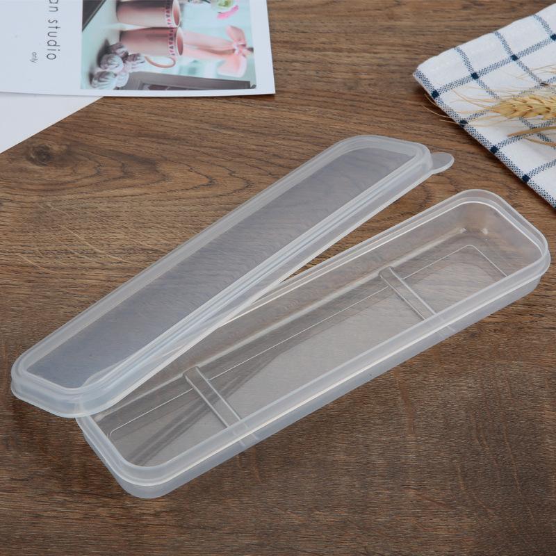 1Pc Portable Tableware Box Transparent Cover Cutlery Case Travel Outdoor School Home Stowage Reusable Practical Cutlery