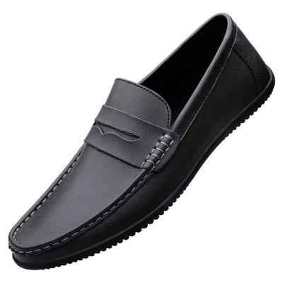 Scarpe Casual da Uomo in PelleMarca Mocassini Morbidi da Uomo Traspiranti Slip-on Nere Scarpe da Guida Taglie Forti 37-47 Scarpe da Passeggio
