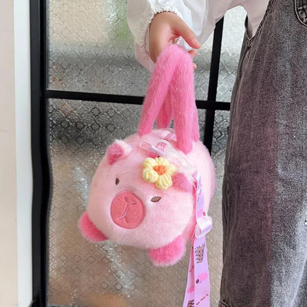 Soft Capybara Bucket Bag Korean Style Cartoon Animal Handbag Gift Panda Crossbody Bag  Work