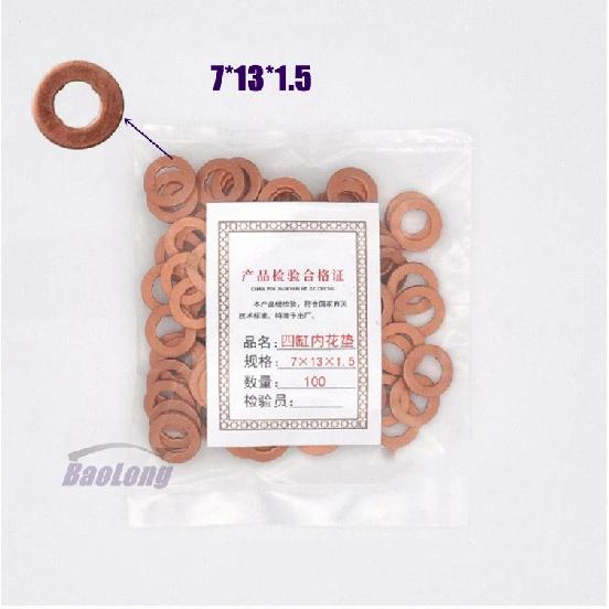100PCS 7×15mm 7×13mm 9×18mm Diesel Common Rail Injector Nozzle Copper Seal Washer Fuel Pump Gasket Pad for CAT