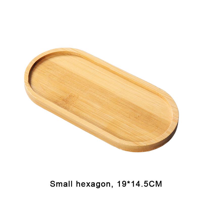 Einfacher Stil Hausdekoration Sukkulenten Bonsai Halter Runde Quadratische Blumentopf Basis Bambus Holz Tablett