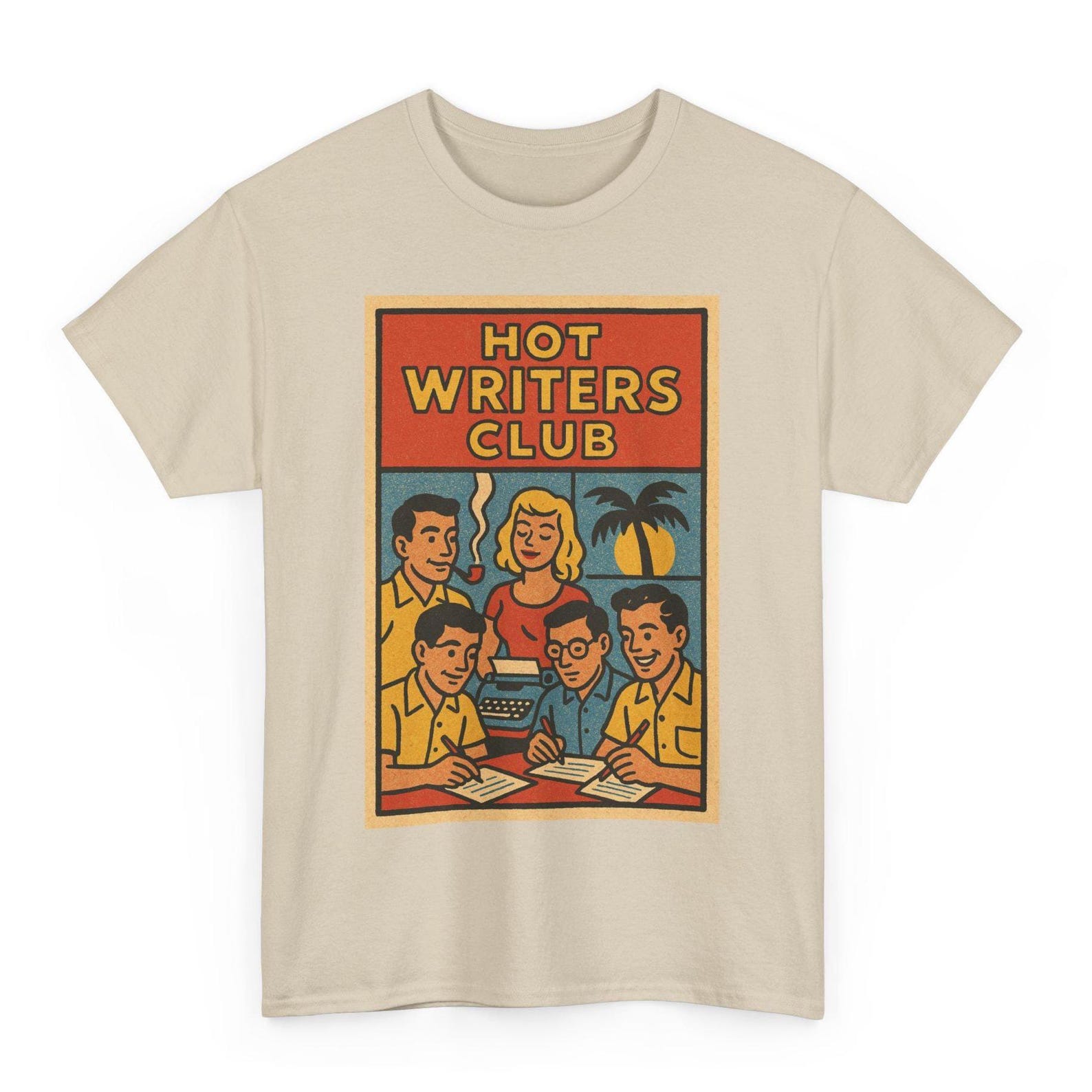Hot Writers Club T-Shirt: Retro Comic Style Author Tee 2XL