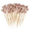 50Pcs Bear Disposable Bamboo Food Fruit Toothpicks Buffet Cake Dessert Fork Stick for Wedding Birthday Party Decoration Supplies