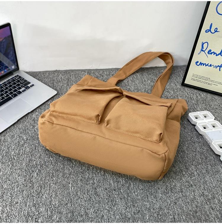 Canvas Bag Large Capacity Men Women's Shoulder Bag Student Class Hand Tote Bag