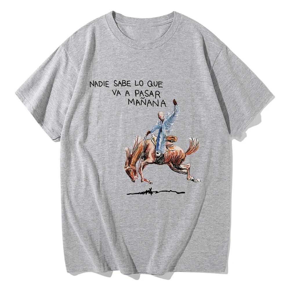 Bad Bunny Nadie Sabe Album Tee Men Women TShirt Short Sleeve Commemorate Tshirt Harajuku Unisex Clothing Pure Cotton Fan Gifts