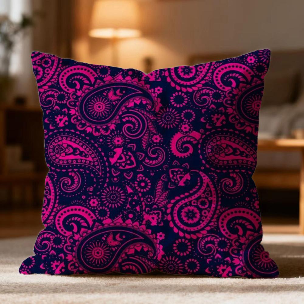 Fashion P-Ppaisley Cushion Cover Soft Washable Pillow Case Multi-Scene For Couch Bed Travel Office Use