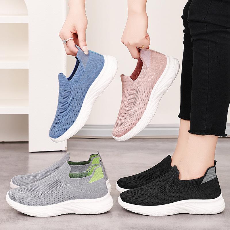Fashion Summer Autumn Fashion Women Slip On Mesh Breathable Comfortable Platform Wedges Flats Sneakers Casual Sneakers Women 36-41