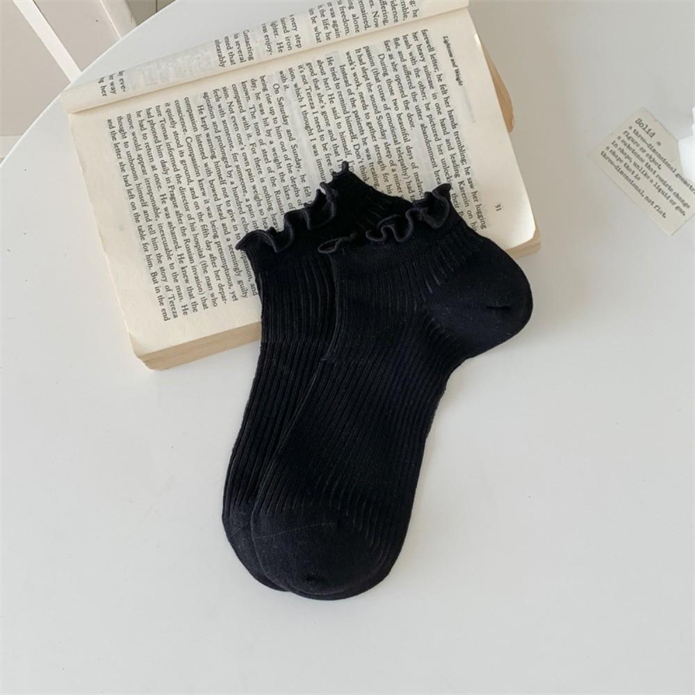 Cotton Ruffle Socks Breathable Short Socks Cute Frilly Socks  for Daily Wear 1