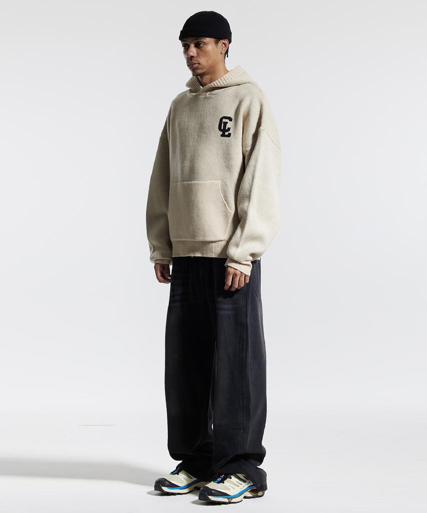 CREAM SODA LAB Basic Washed Wide Elastic Denim Pants Black