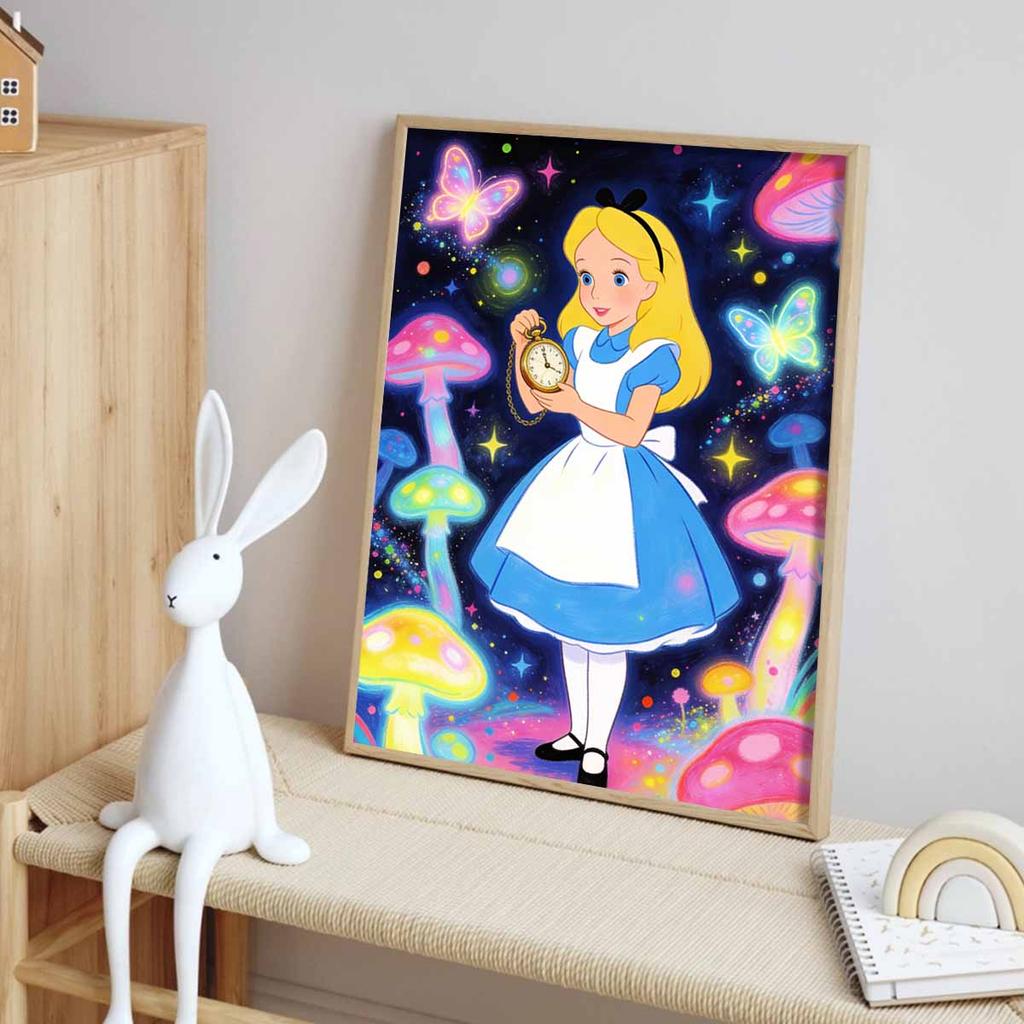 Disney Diamonds Full Diamond Alice Art Painting Kit Diamond Painting Home Decor Magic Wonderland Scene