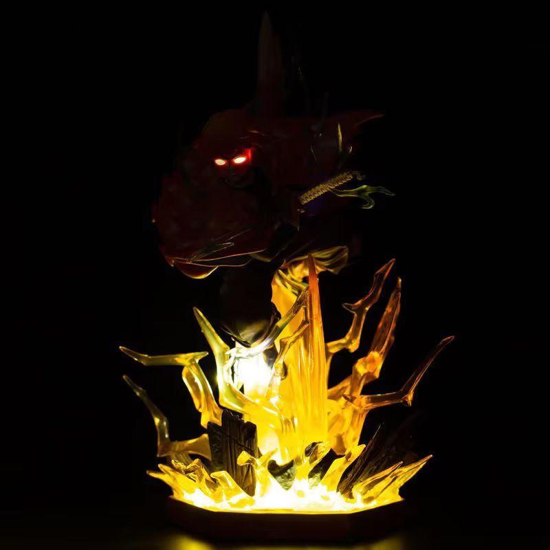 32cm Anime Demon Slayer Agatsuma Zenitsu Scultura a Doppia Testa Figure in PVC Statua Luminosa Collezionabile Decorazione per Stanza Modello Giocattolo Regalo