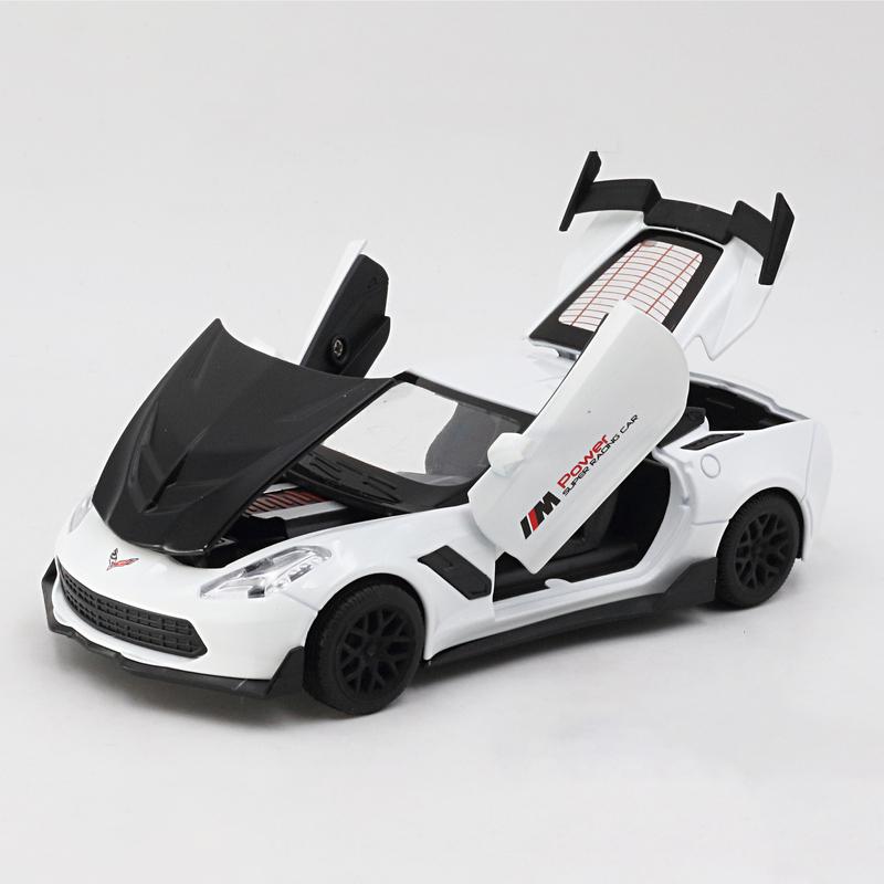 1/32 Corvette Supercar Model Car Metal Diecast  Alloy Car Simulation Pull Back Vehicles Cars Toys for Kids Gifts for Children