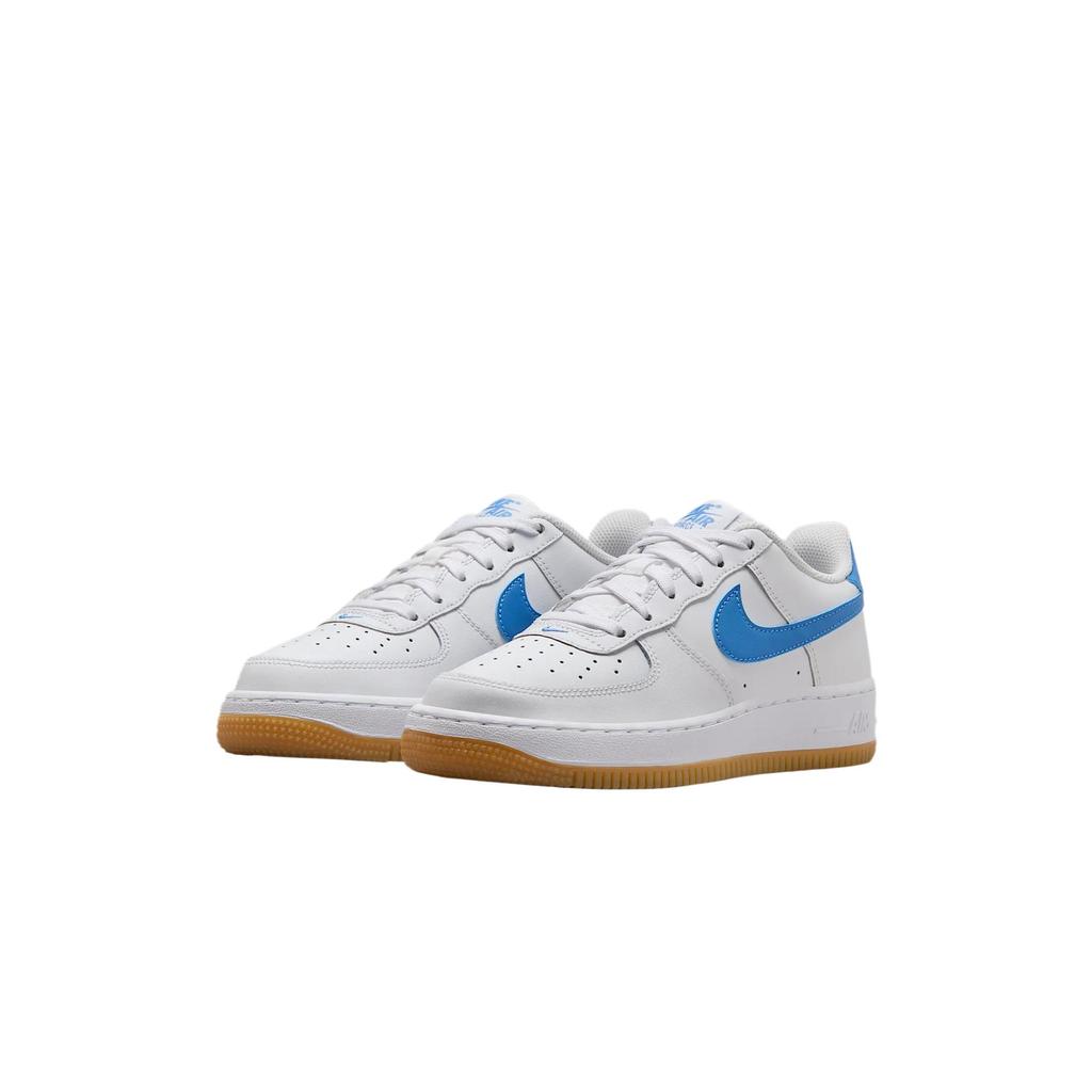 Nike Air Force 1 GS White Blue Beyond Gum Kids Sneakers Gum-Light-Brown FV5948-115