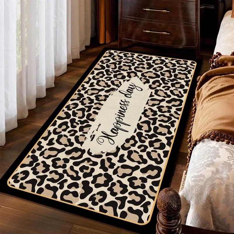Covor dormitor Covoraș podea lângă pat Covorașe lungi pentru picioare Covor moale pufos drăguț cu imprimeu leopard Covor decorativ pentru casă Covorașe pentru sufragerie