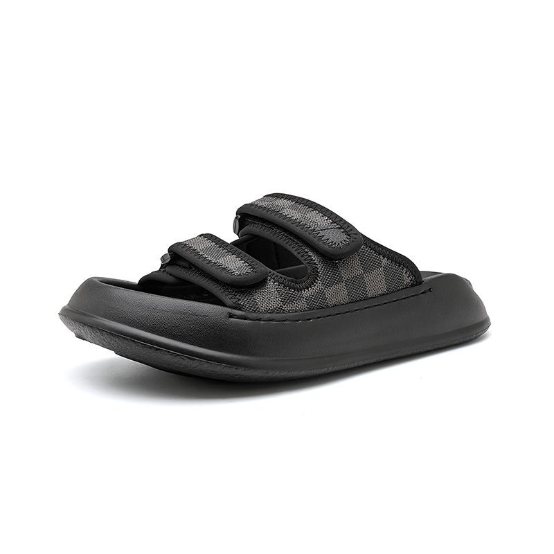 

New sandals men s outdoor two wear non-slip casual one-word drag versatile beach shoes 371223-R 38 чёрный