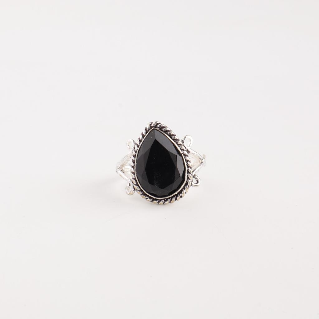 Black Onyx Gemstone 925 Sterling Silver Jewelry Handmade Beautiful Ring For Gift RR-57-18