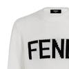 Fendi Sweaters Men's White Crew Neck Moderate Straight Fit FZZ387A3M3F0QA0