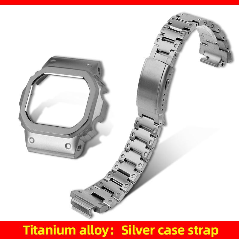 DW5600 Mod Kit Titanium case+strap For Casio G-SHOCK DW-5600 GW-B5600 GW-M5610 modification Lightweight Metal Bezel watch band