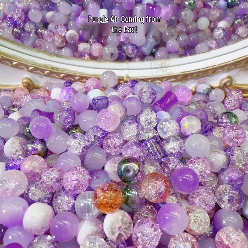 

Смешанные 8-10мм Лэмпворк Стеклянные Бусины для DIY Браслетов и Поделок 8mm, 1lb (Approx. 675 beads)