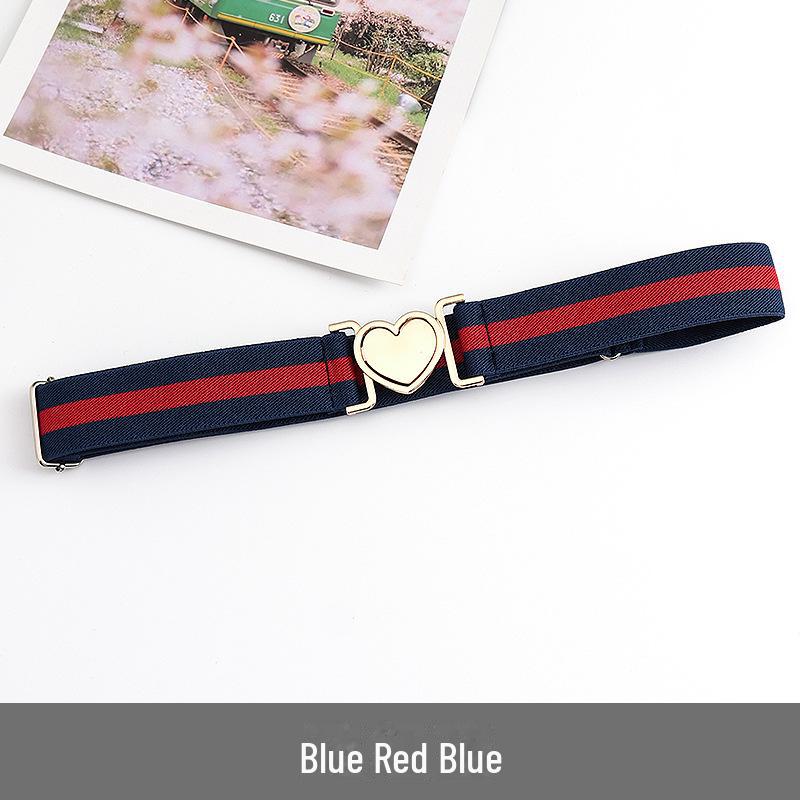 Unisex Adjustable Elastic Braided Canvas Belt with Alloy Buckle