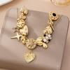 Gold Layered Choker Necklace with Heart Star Moon Pendant Vintage Statement Jewelry for Women