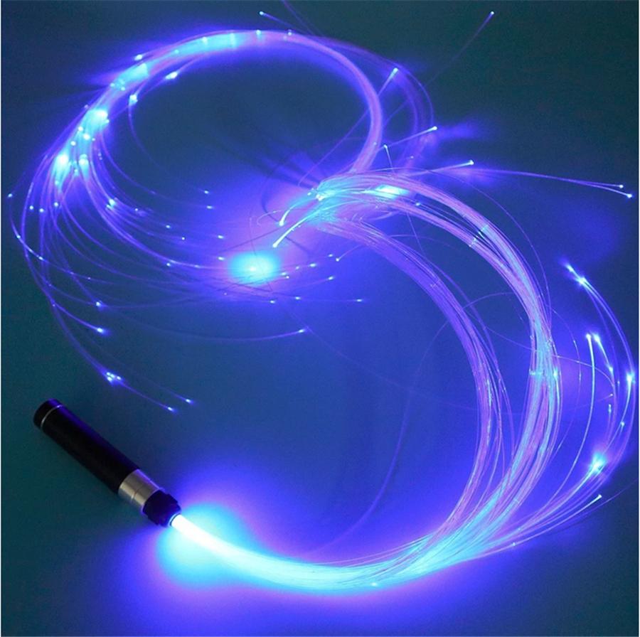 150CM RGB LED Fiber Optic Whip 360° Rotation More Modes and Effects Light Up Waving Holiday Lighting Fiber Optic Dance Whips