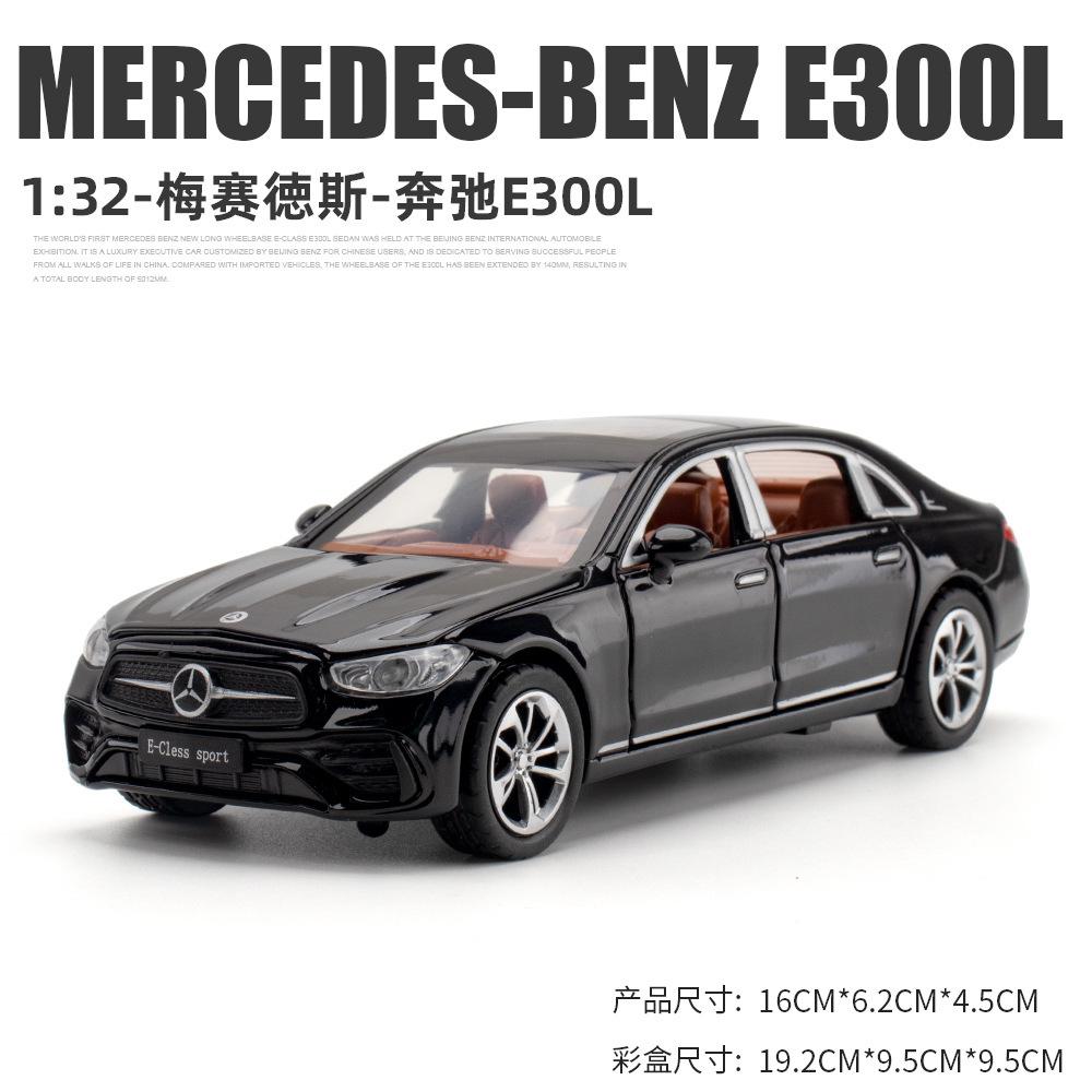 RNV4 1:32 Mercedes-Benz E300L Toy Car Model Diecast Alloy Metal Miniature Sound & Light Pull Back Collection Gift For Boy Kids A614