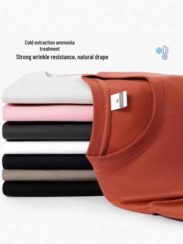 Summer Solona Quick-Dry Unisex Ice Silk T-Shirt: Cool, Light, Luxury Round Neck with Short Sleeves