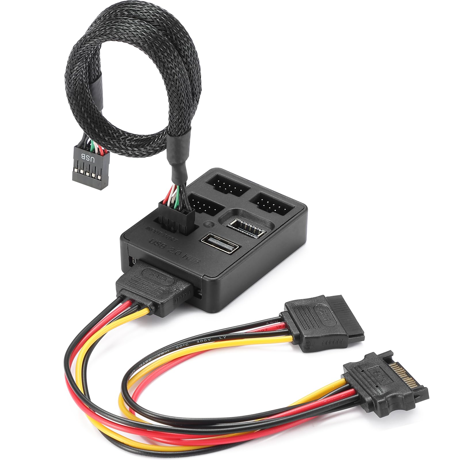 

USB 5 USB USB Gen 1 Header 9 Pin to Front Panel Converter for PC Case Plug and Play Multi-Port Built-in Hub, Ports, 2.0, 3.2 Adapter, USB-C Expansion, чорний