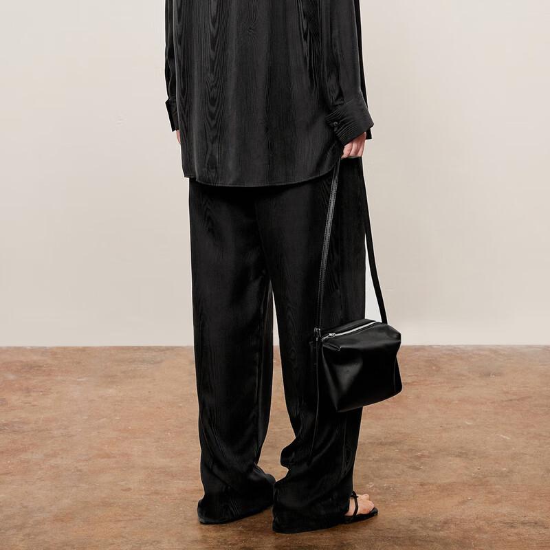 LESS 2024 Autumn Mulberry Silk Straight-Leg Trousers