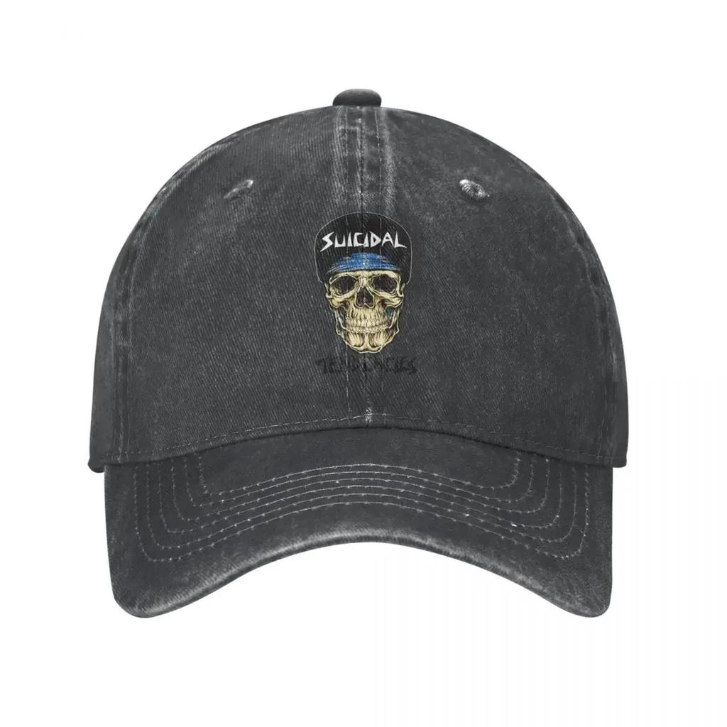 Face Skull Suicidal Tendencies Men Women Baseball Caps Harajuku Punk Distressed Denim Caps Hat Unstructured Soft Snapback Hat