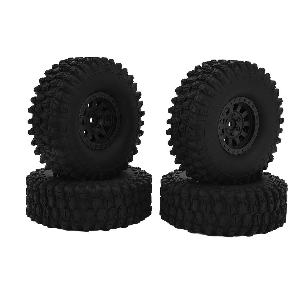 4PCS RC Car Tire Wheel 120mm 1.9in Rubber with 10 Spoke Nylon Wheel Hub RC Car Parts for Axial SCX10 90046 for Traxxas