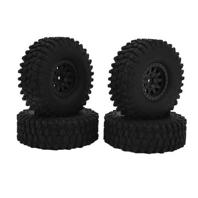 4PCS RC Car Tire Wheel 120mm 1.9in Rubber with 10 Spoke Nylon Wheel Hub RC Car Parts for Axial SCX10 90046 for Traxxas