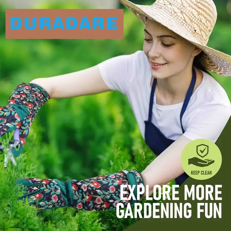 Heavy Duty Gardening Gloves With Leather Palm Spandex Back Puncture Resistant Abrasion Proof Outdoor Work