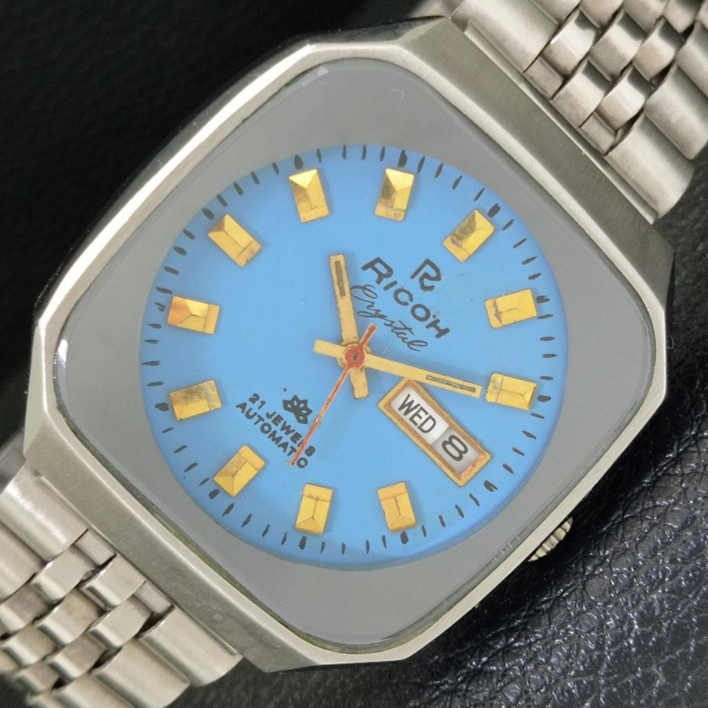 

ОРИГИНАЛЬНЫЕ ВИНТАЖНЫЕ МУЖСКИЕ ЧАСЫ RICOH R31 AUTOMATIC JAPAN С НЕБЕСНО-ГОЛУБЫМ ЦИФЕРБЛАТОМ a500623-5 R153-a500623