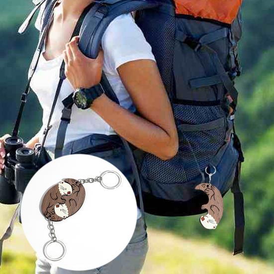 

2 шт., милый брелок для пар, мультяшный образ, неувядаемый, нержавеющий, деревянный, яркий, морской ленивец, брелок для ключей для подарка на День Святого Валентина