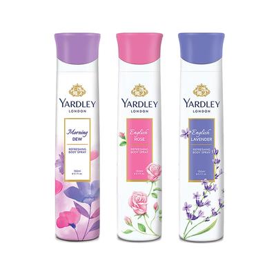 Osvěžující tělové spreje Yardley London, balení 3 ks