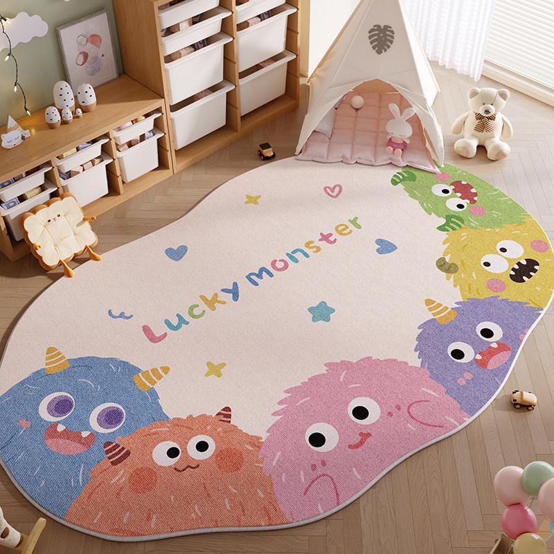Bow Pattern Rugs for Bedroom Thick Plush Study Floor Mat Irregular Shape Living Room Decoration Carpet Fluffy Soft Cloakroom Rug