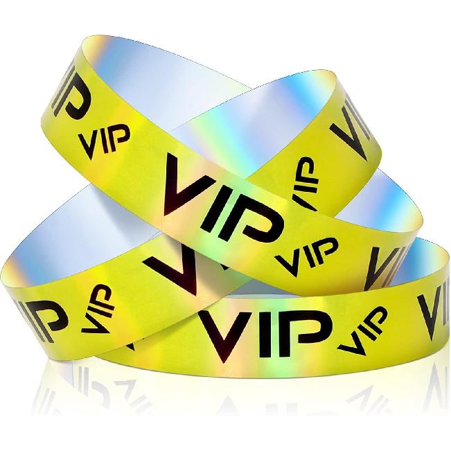 Teling 500 Pack VIP Plastic Wristbands Bracelets Party for Events VIP  Wristbands Plastic Bracelets Tear proof Waterproof Wrist Bands Arm Bands for