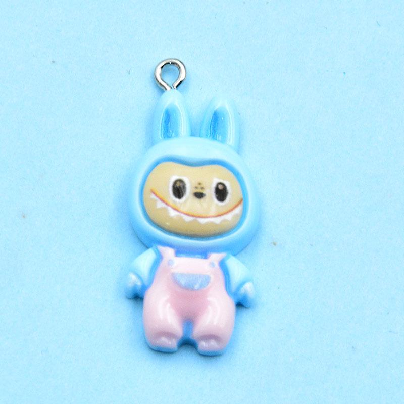 Colorful Cartoon Resin Rabbit Pendant for DIY Jewelry