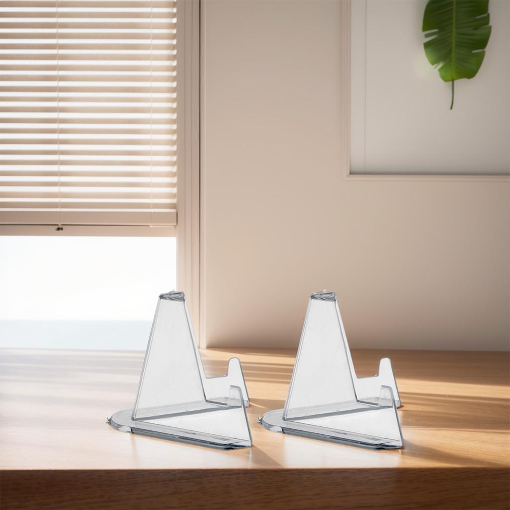 2pcs Display Stand Acrylic Material L:6.8x5.2CM S 3.6x2.7CM