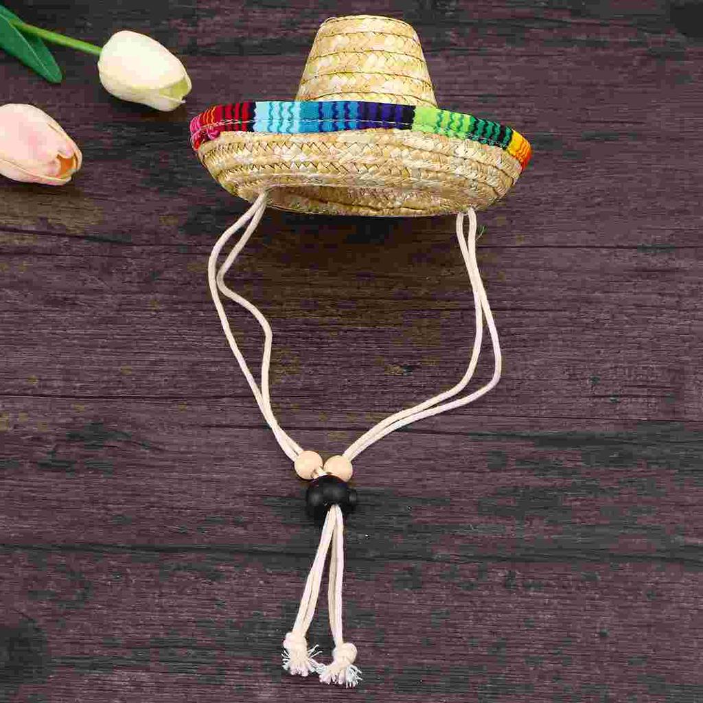 Sombrero Hat Chihuahua Cosplay Clothes Cowboy Wide Brim Dog Costume Mexican Party Supplies